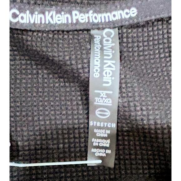 Calvin Klein Performance Waffle Knit Long Sleeve Hoodie Black - Picture 8 of 9